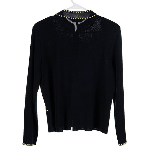 Ming Wang Black Zip Up Cardigan Sweater Women's Size Petite Medium - Picture 5 of 6